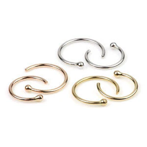 14ct Gold Open Nose Ring - 1.0mm
