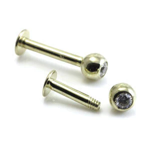 9ct Gold Gem Labret 1.6mm