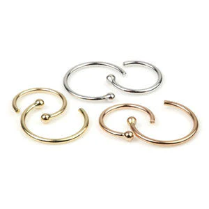 9ct Gold Open Nose Ring - 0.6mm