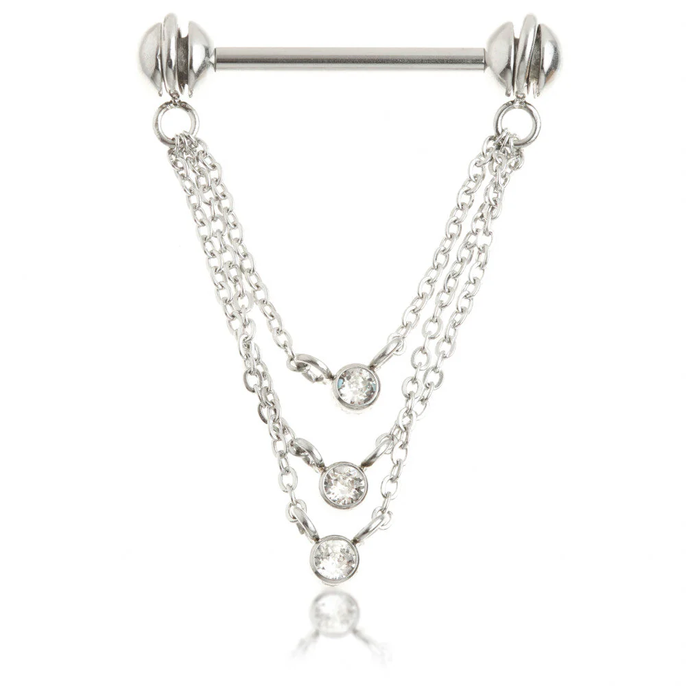 Cast Steel Triple Gem Chain Nipple Bar