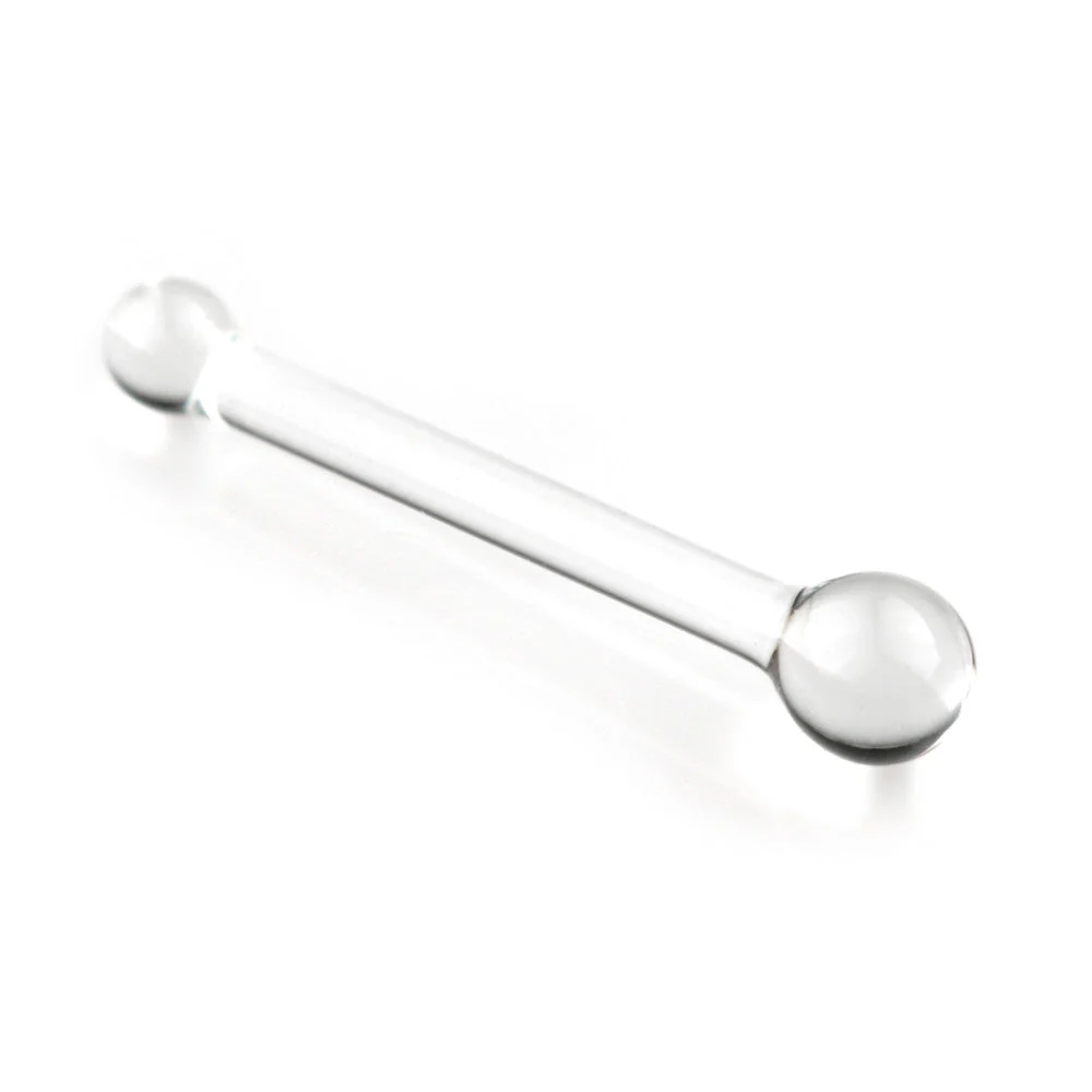 Clear Glass Nose Bone with Ball
