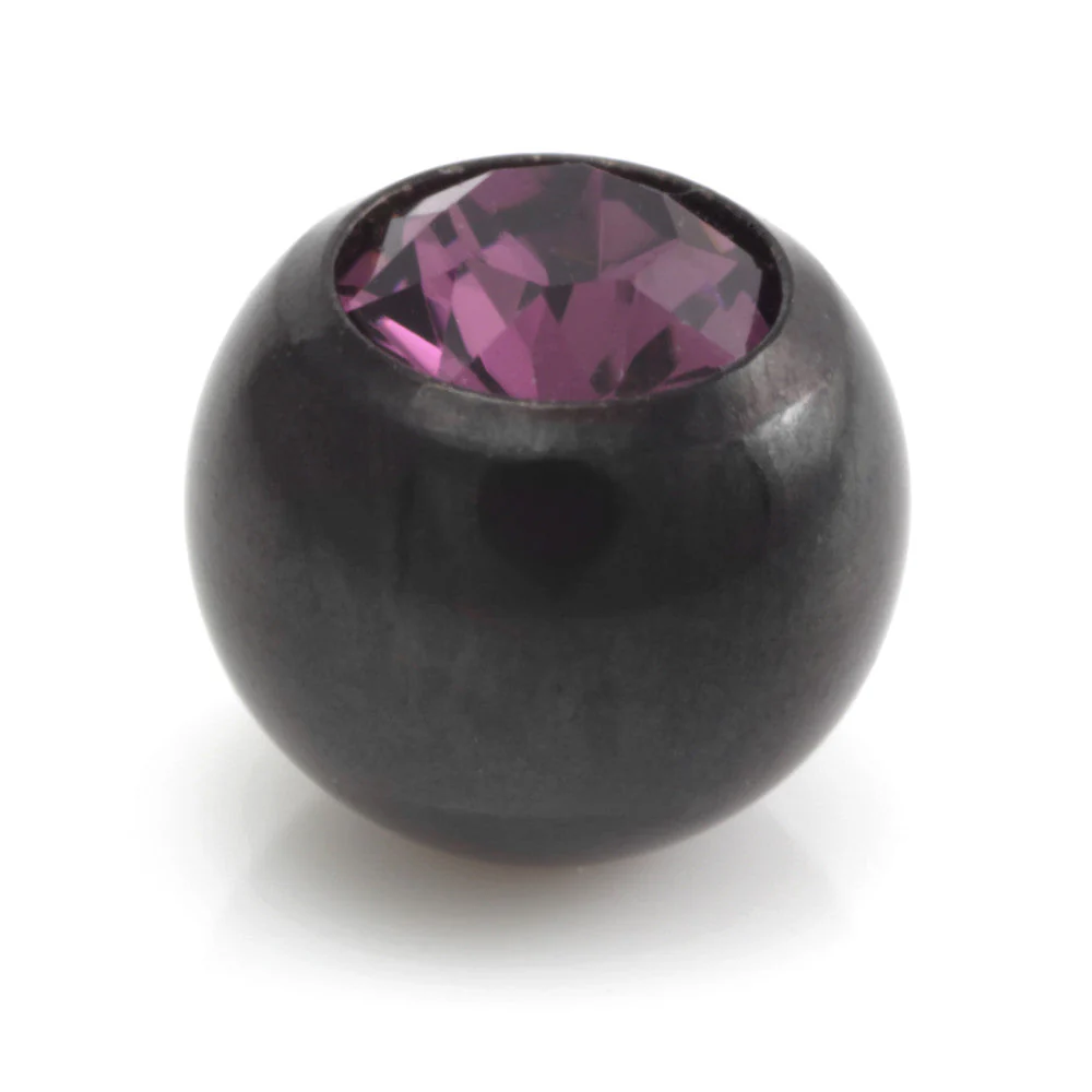 Evil Black Titanium External Thread Gem Ball - Image 12