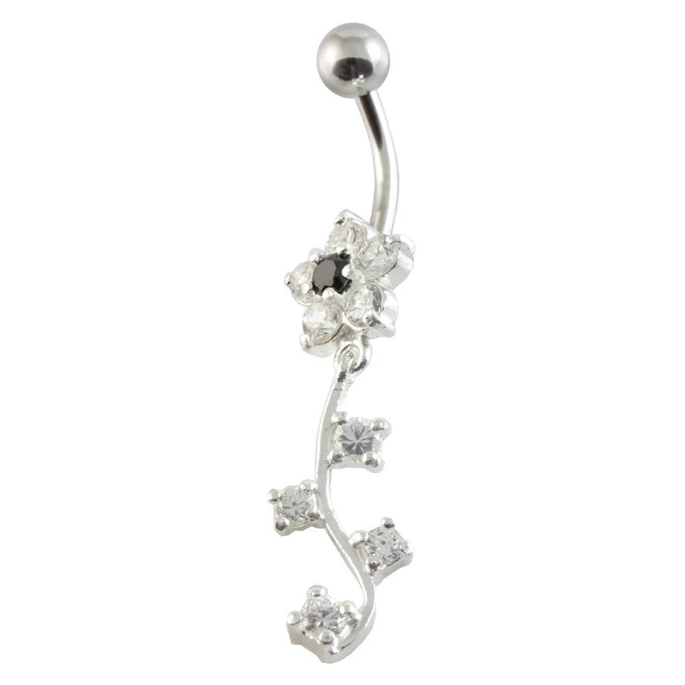 Flowers Navel with 4 Hanging Gems