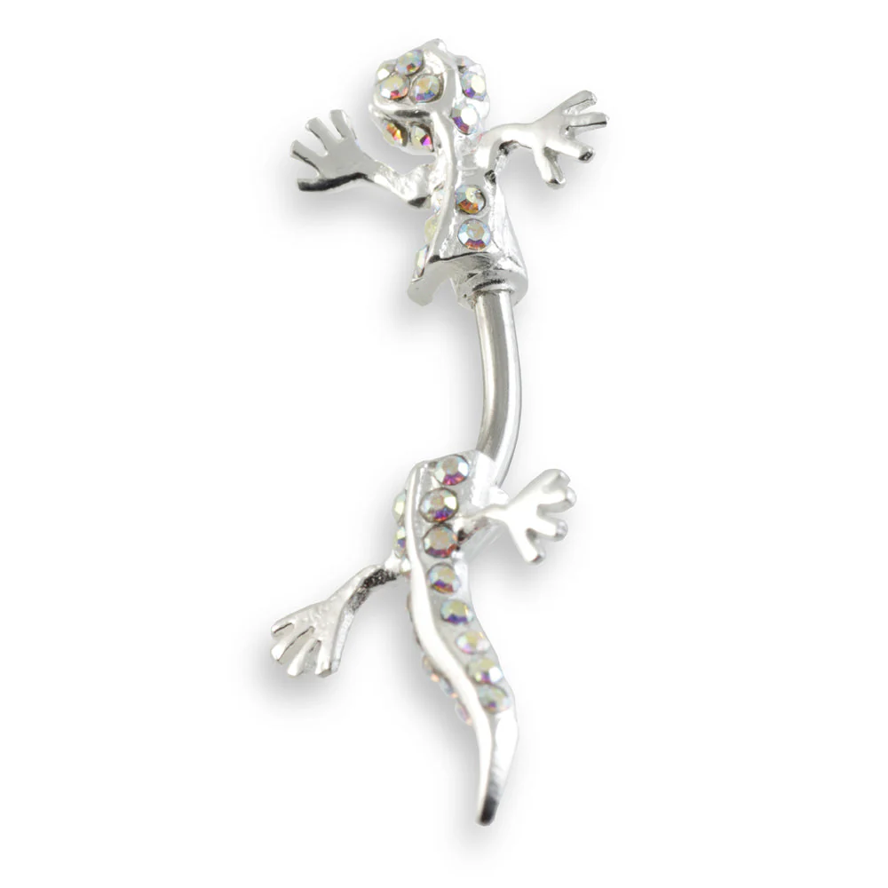 Gecko Silver & Steel Hanging Navel - Image 2