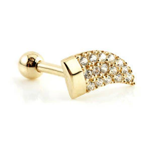 Gem Tooth 9 Carat Solid Gold Cartilage Barbell Earring