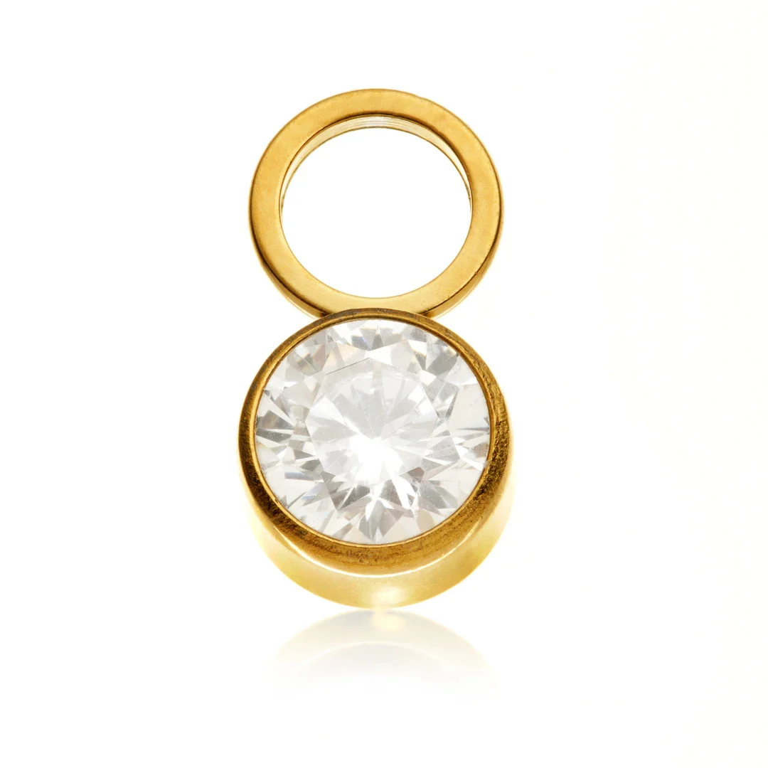 Gold PVD Ti Bezel Gem Charm Attachment - Image 2