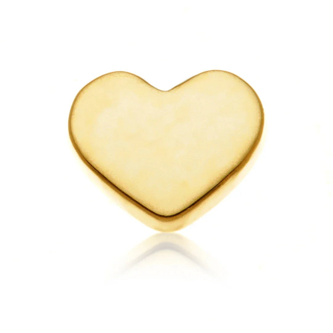 Gold PVD Ti Internal Labret with Heart Attachment - Image 2