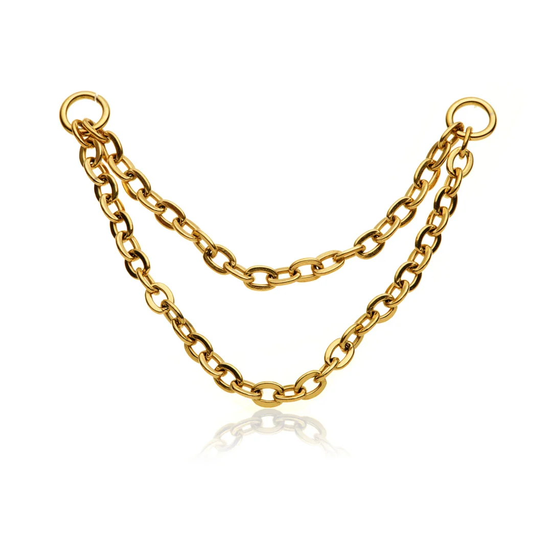 Gold PVD Titanium Double Chain Attachment