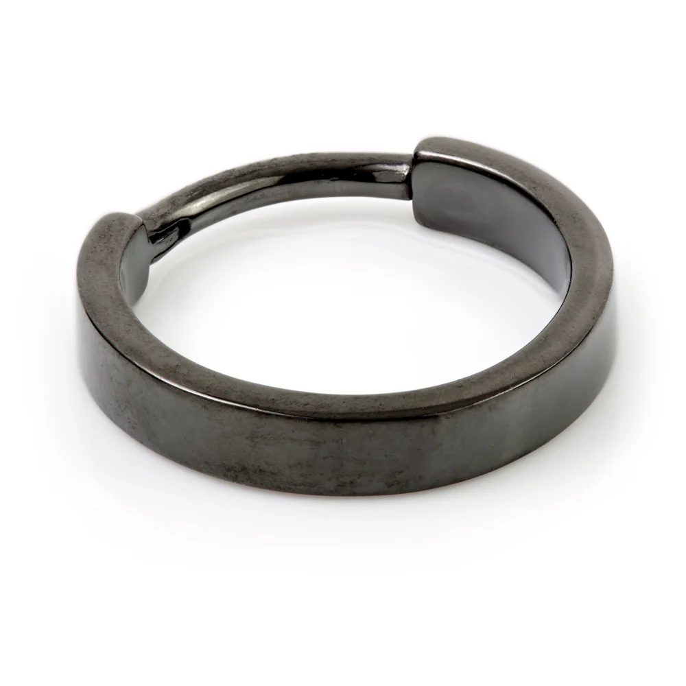 Gun Metal Steel Hinged Flat Conch Ring - BXCONCH1