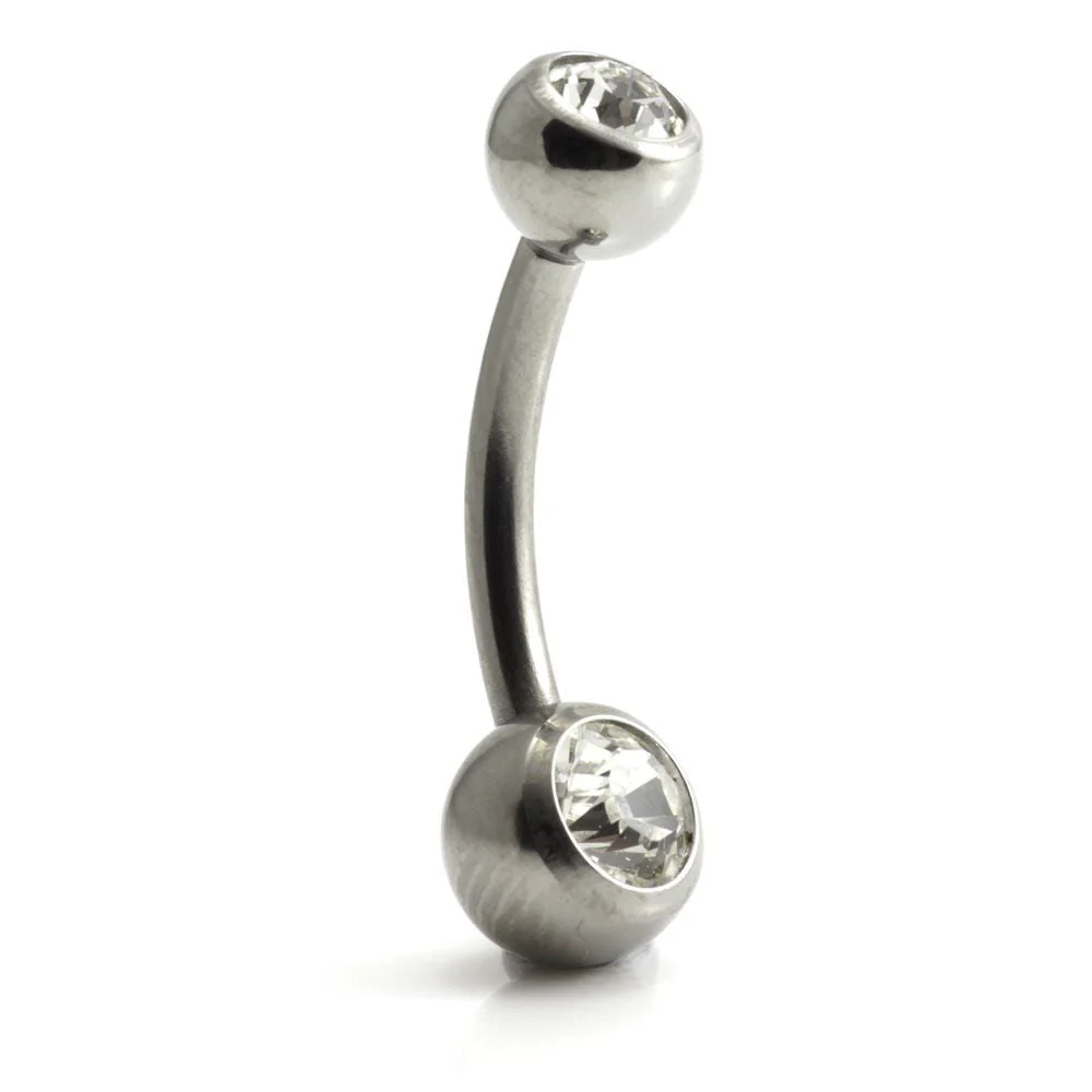 Internal Thread Ti Double Jewelled Baby Navel