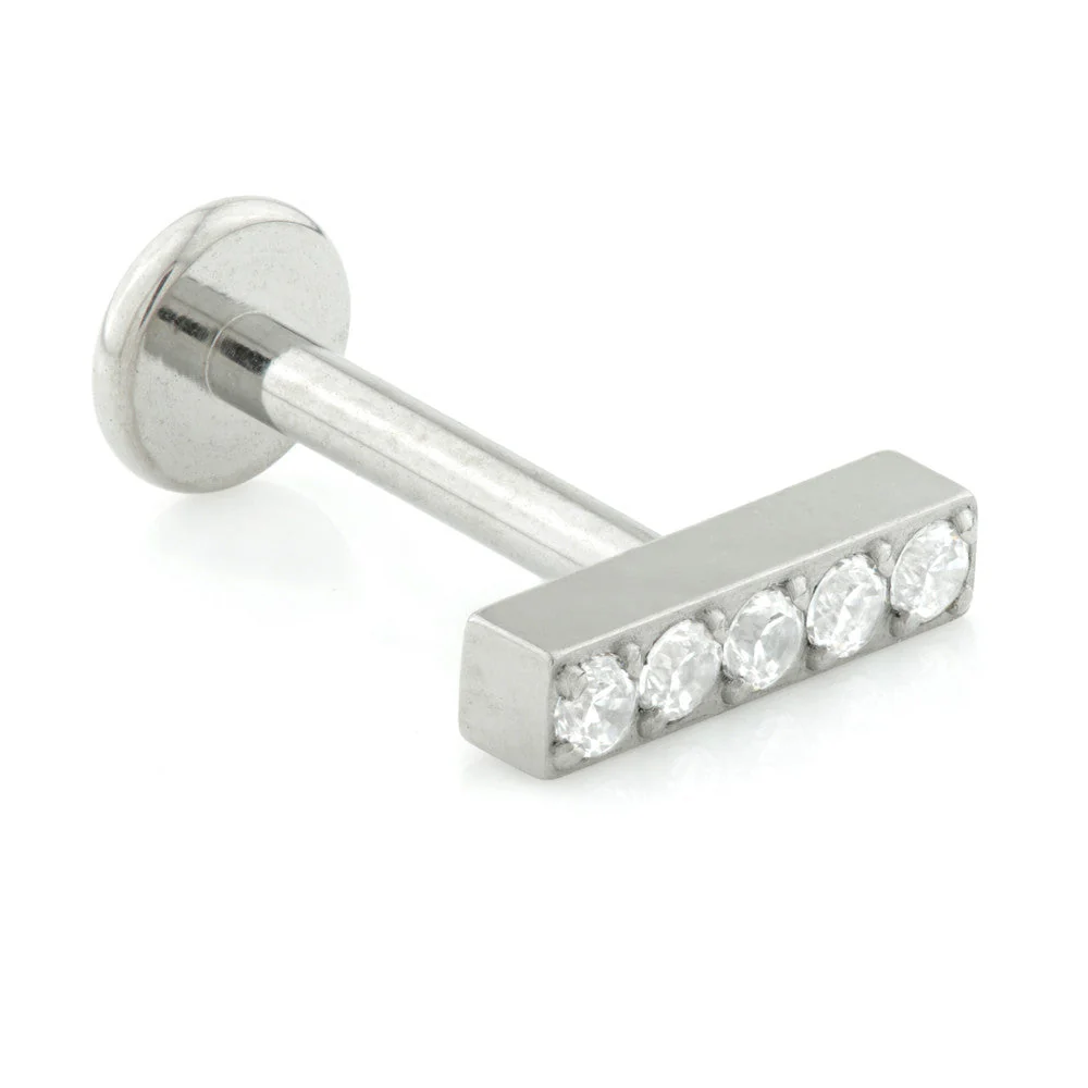 Internal Ti Multi 5 Gem Bar Labret