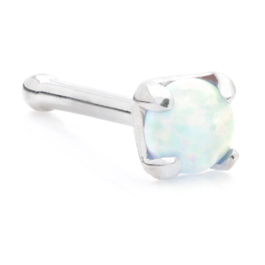 Opal Prong Pin Nose Stud - Image 2