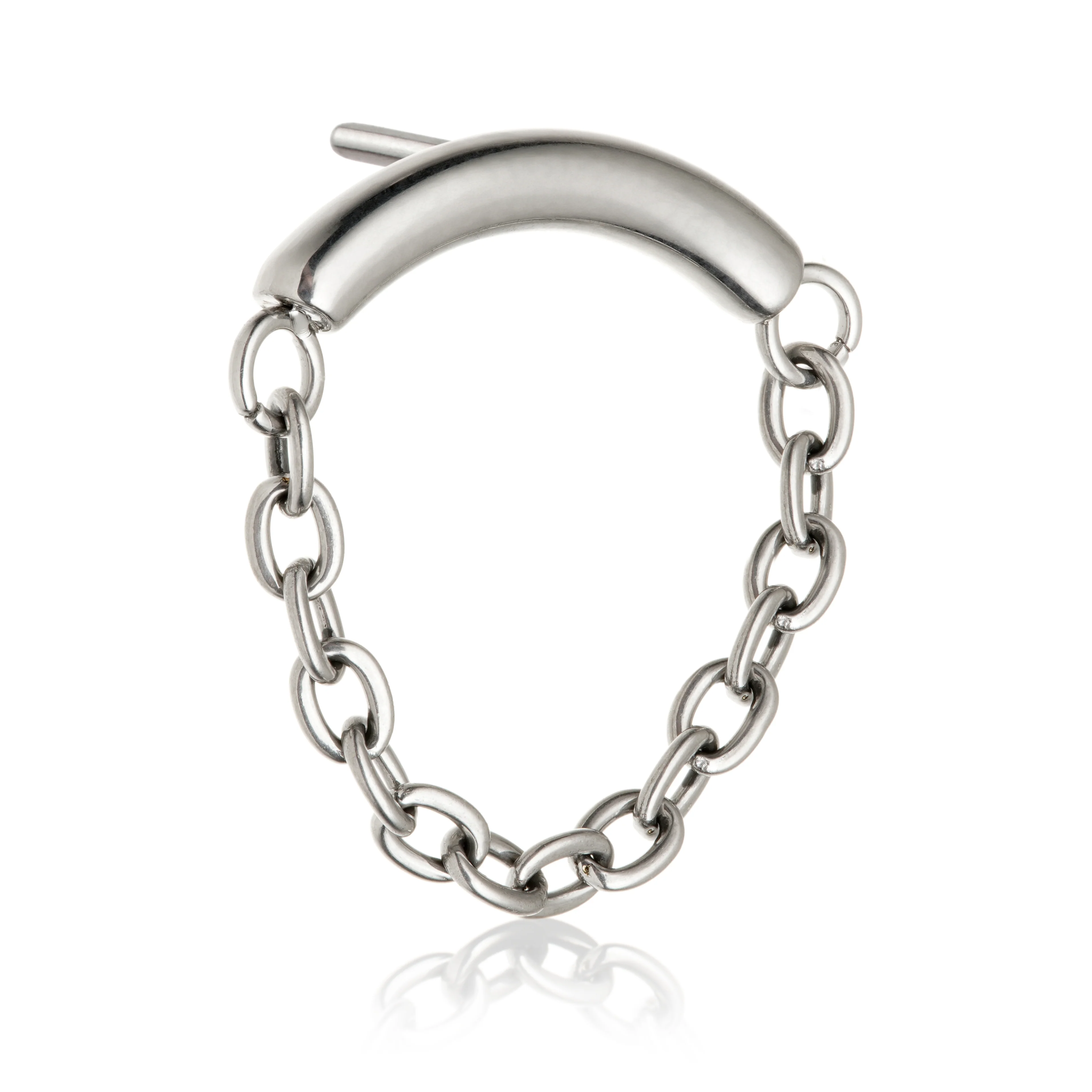 Titanium Threadless Attachment with Hanging Chain