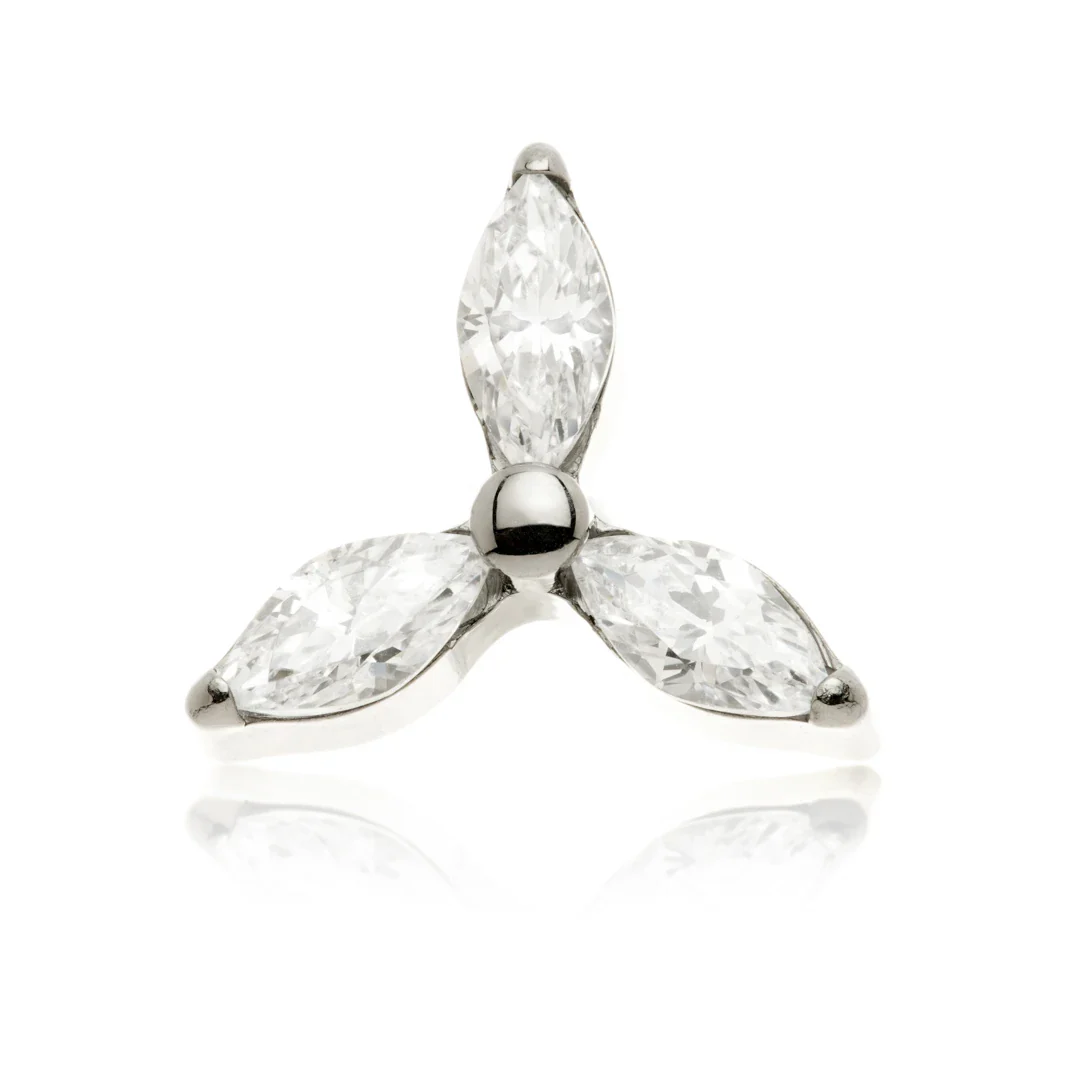 Ti Internal Jewelled 3 Petal Flower Attachment