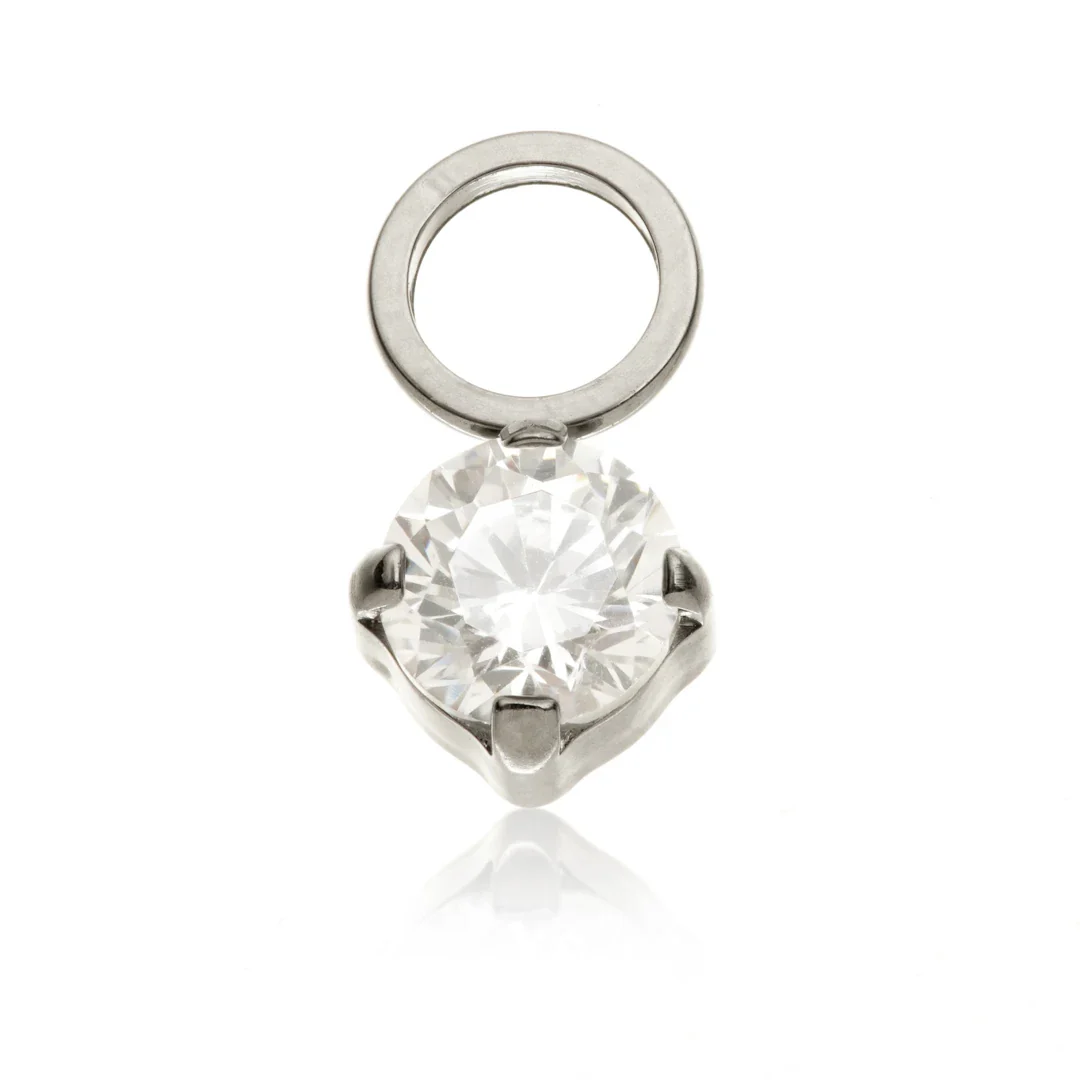 Ti Prong-Set Gem Charm Attachment