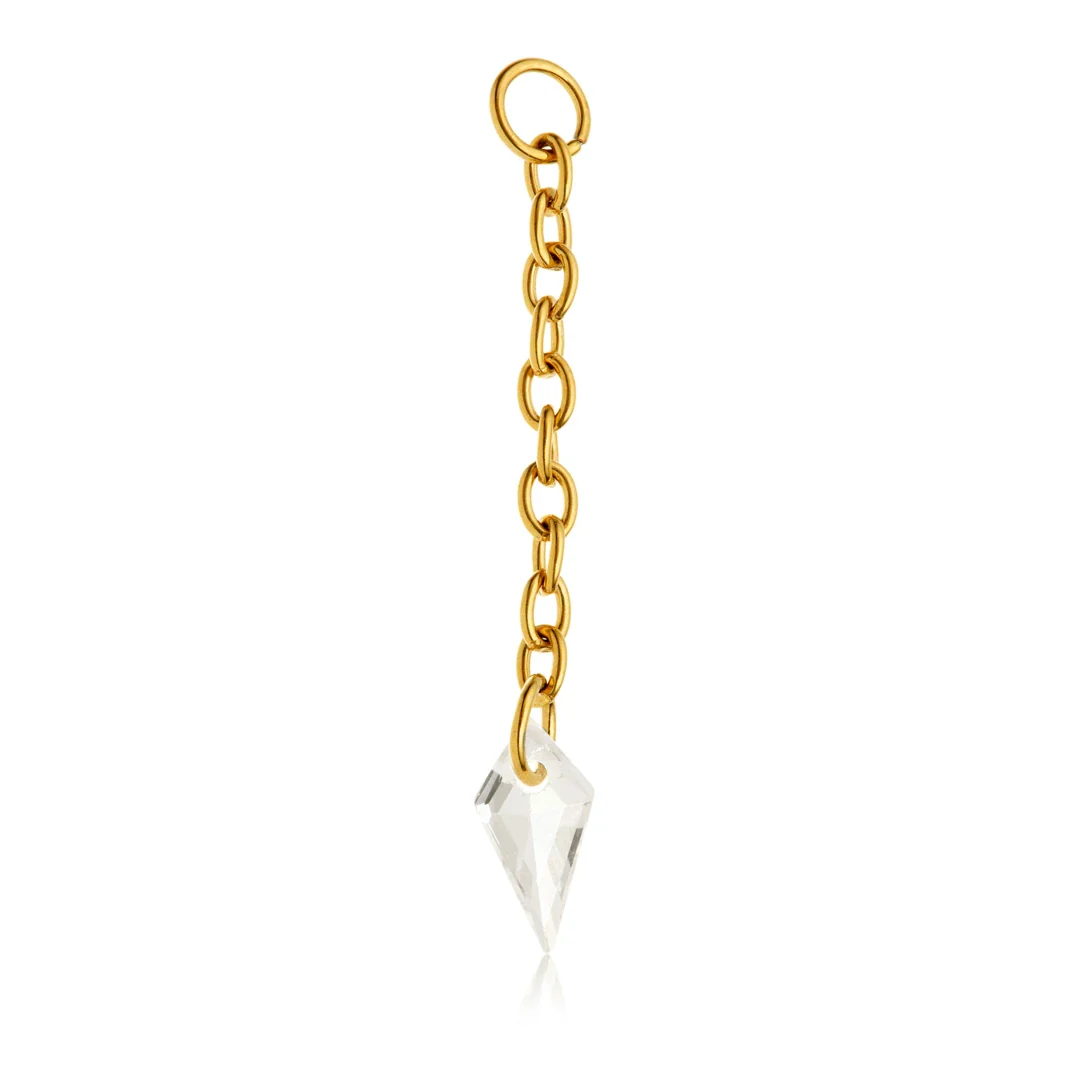 Gold PVD Ti Hanging Gem Kite Charm Attachment