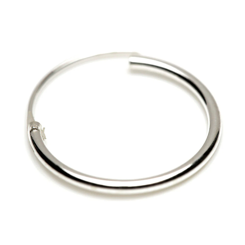 Plain Silver Hoops on Plastic Display Board - 36 Pairs - Image 2