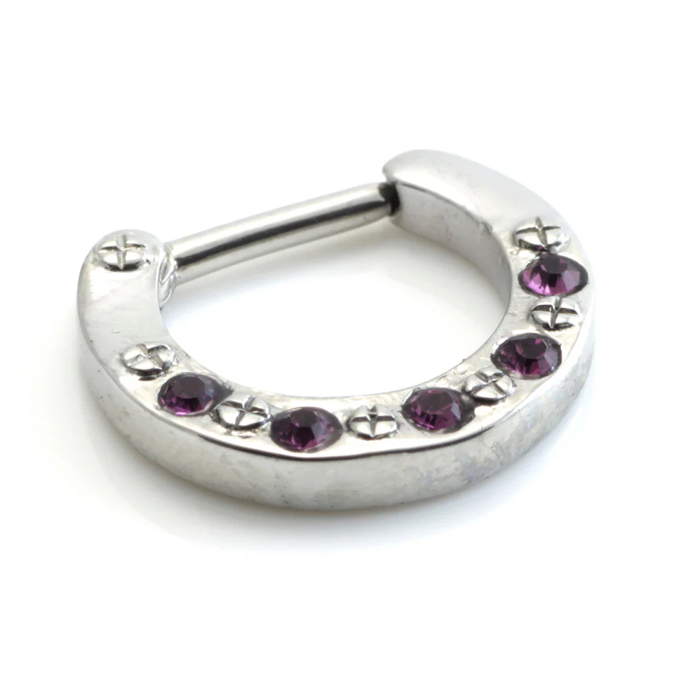 Steel Jewelled Septum Ring