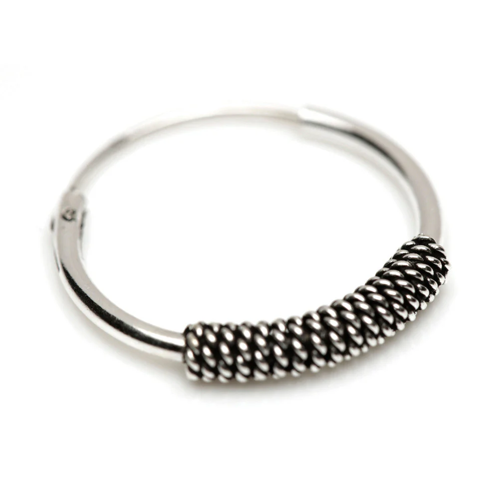 Rope Silver Hoops on Plastic Display Board - 36 Pairs - Image 2