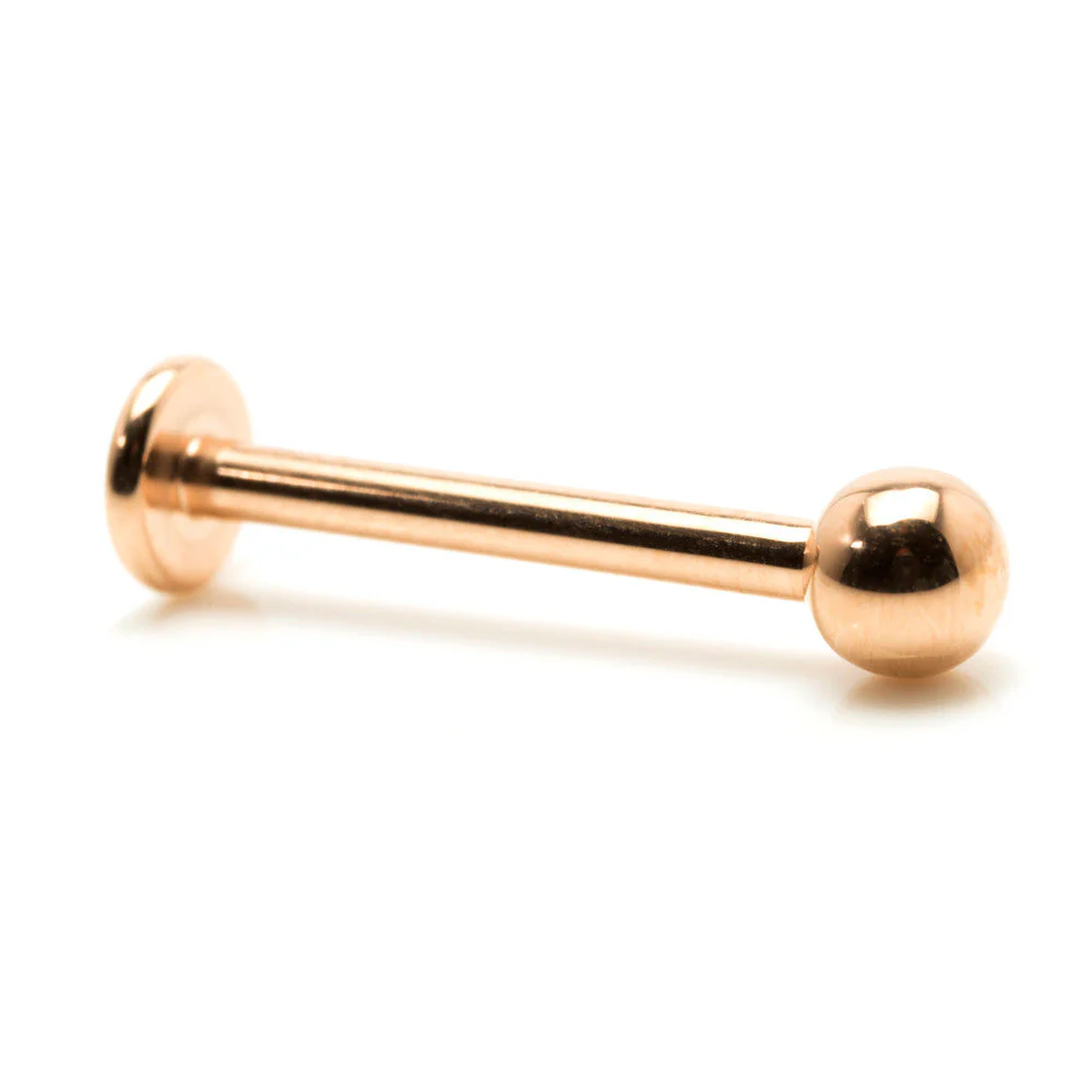 Rose Gold Internal Thread Titanium Labrets