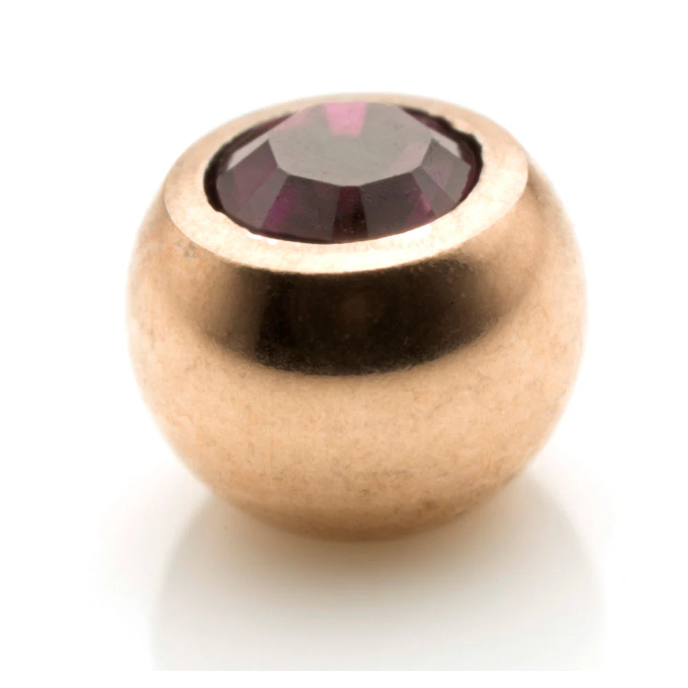 Rose Gold Steel Gem Ball - Image 14