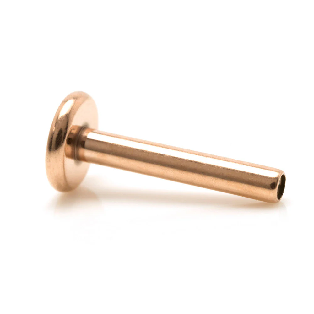 Rose Gold Threadless Ti Micro Labret Stem