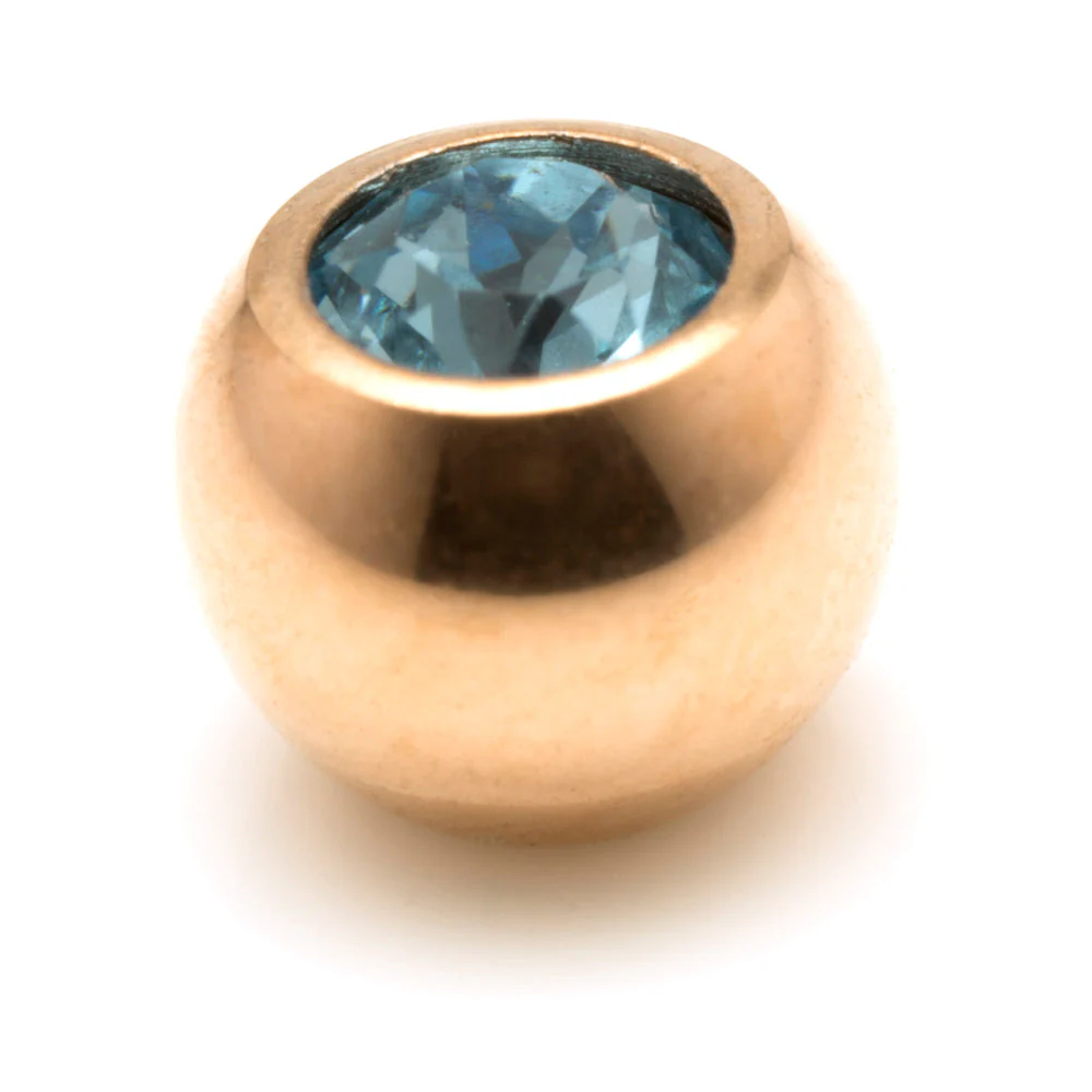 Rose Gold Ti PVD Gem Ball - External - Image 12