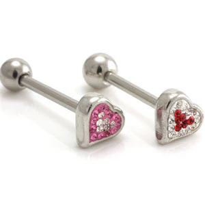 Gem Heart Barbell (Detachable)