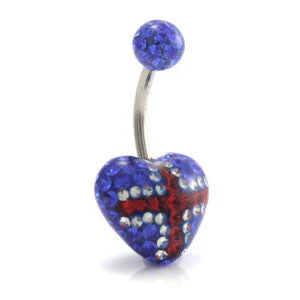 Multi Gem Union Jack Navel