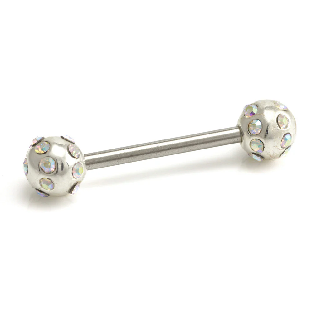 Silver External Tiffany Ball Nipple Bar