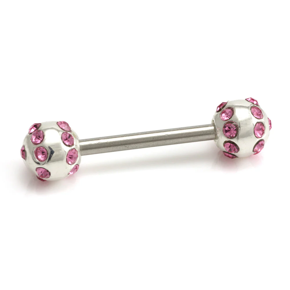Silver External Tiffany Ball Nipple Bar - Image 2