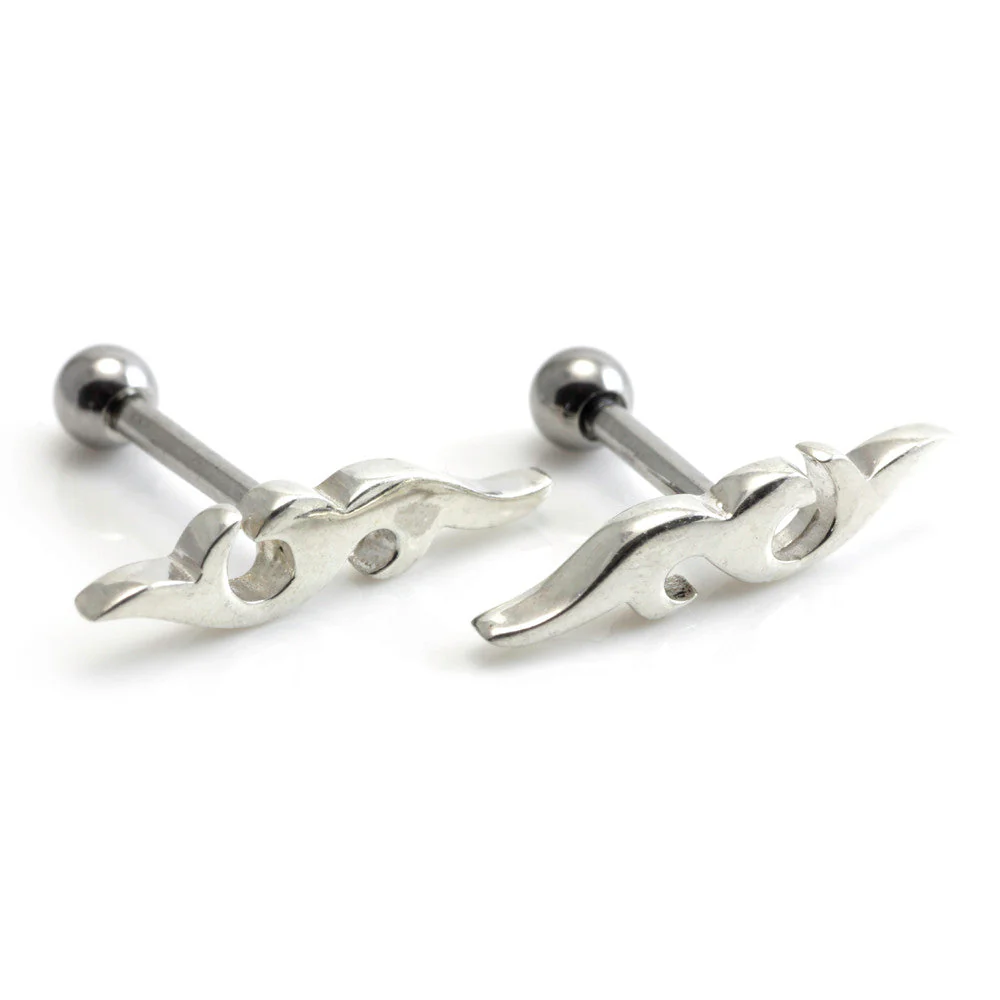 Silver Tribal Steel Microbar