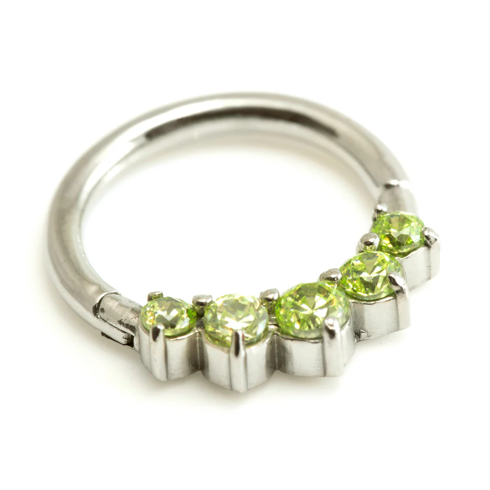 Steel 5 Gems Hinged Micro Ring - Image 4