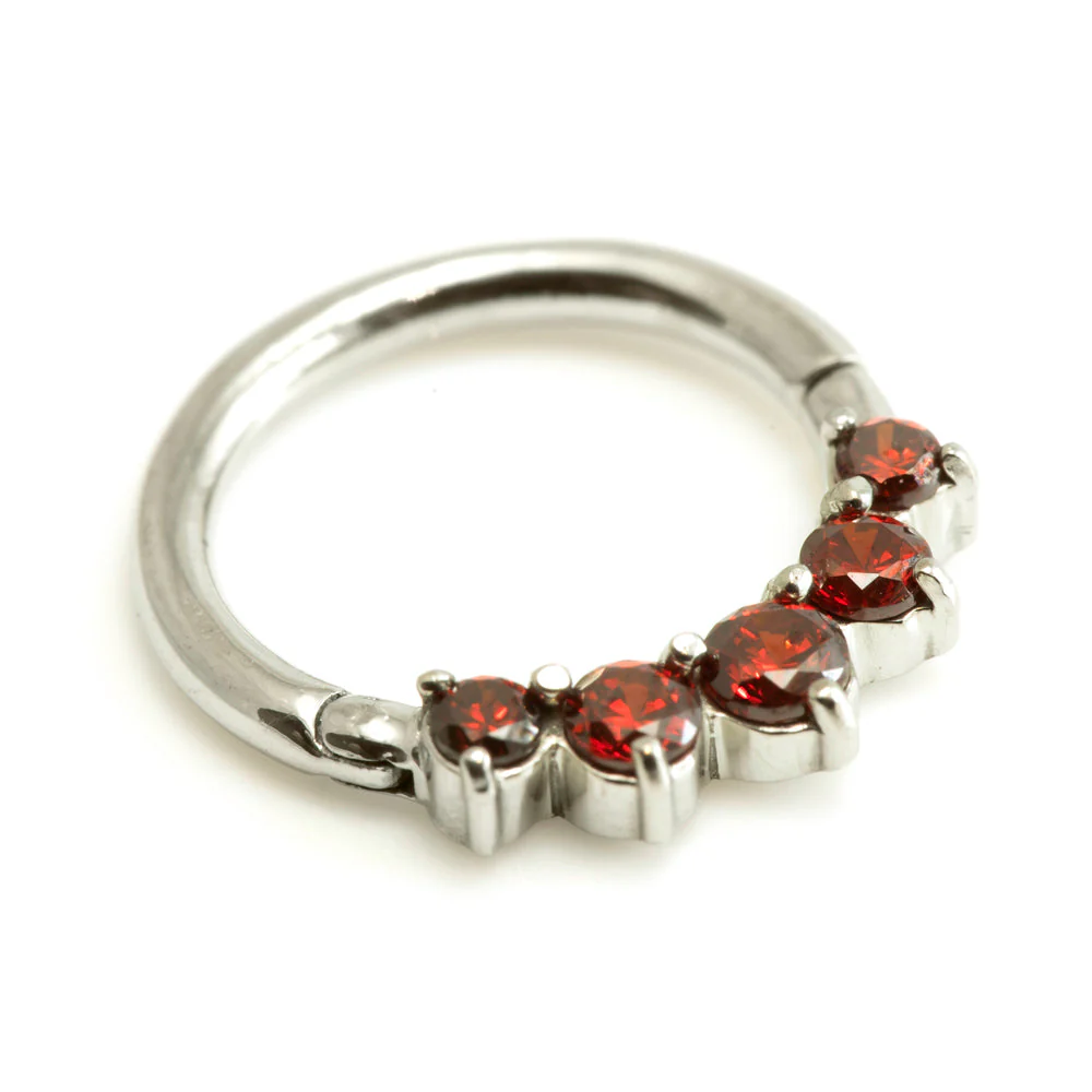 Steel 5 Gems Hinged Micro Ring - Image 5