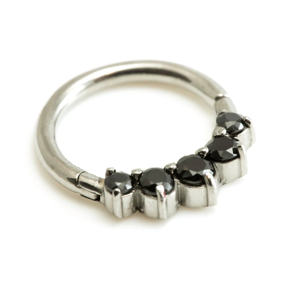 Steel 5 Gems Hinged Micro Ring - Image 6
