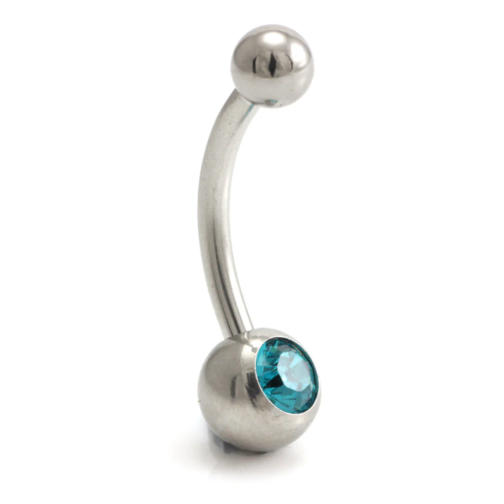 Steel External Thread Baby Jewelled Navel Bar - Image 15