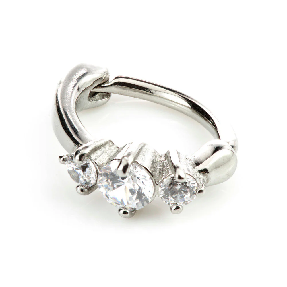 Steel Hinged Prong Gem Rook Ring