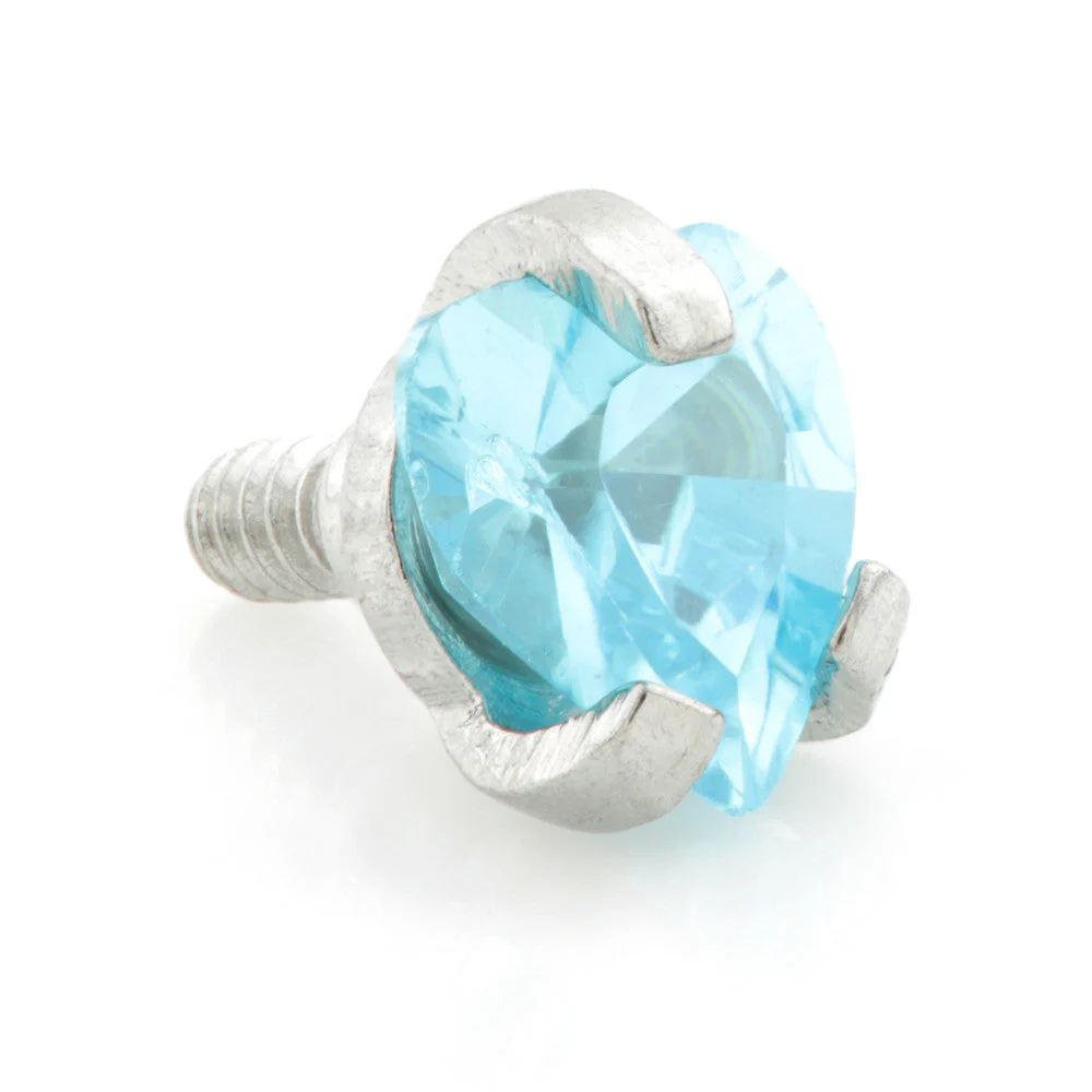 Steel Internal Prong Heart Gem Attachment