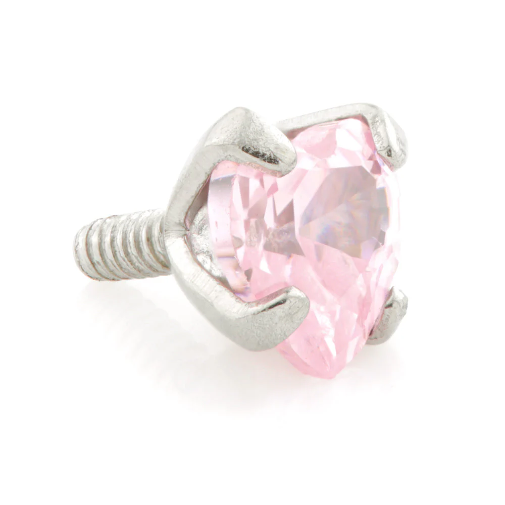 Steel Internal Prong Heart Gem Attachment - Image 2