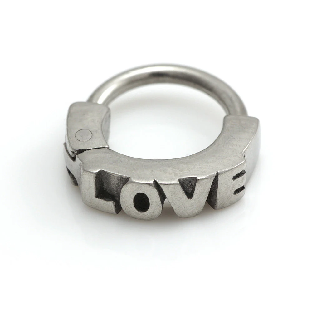 Steel Love Hinged Ring
