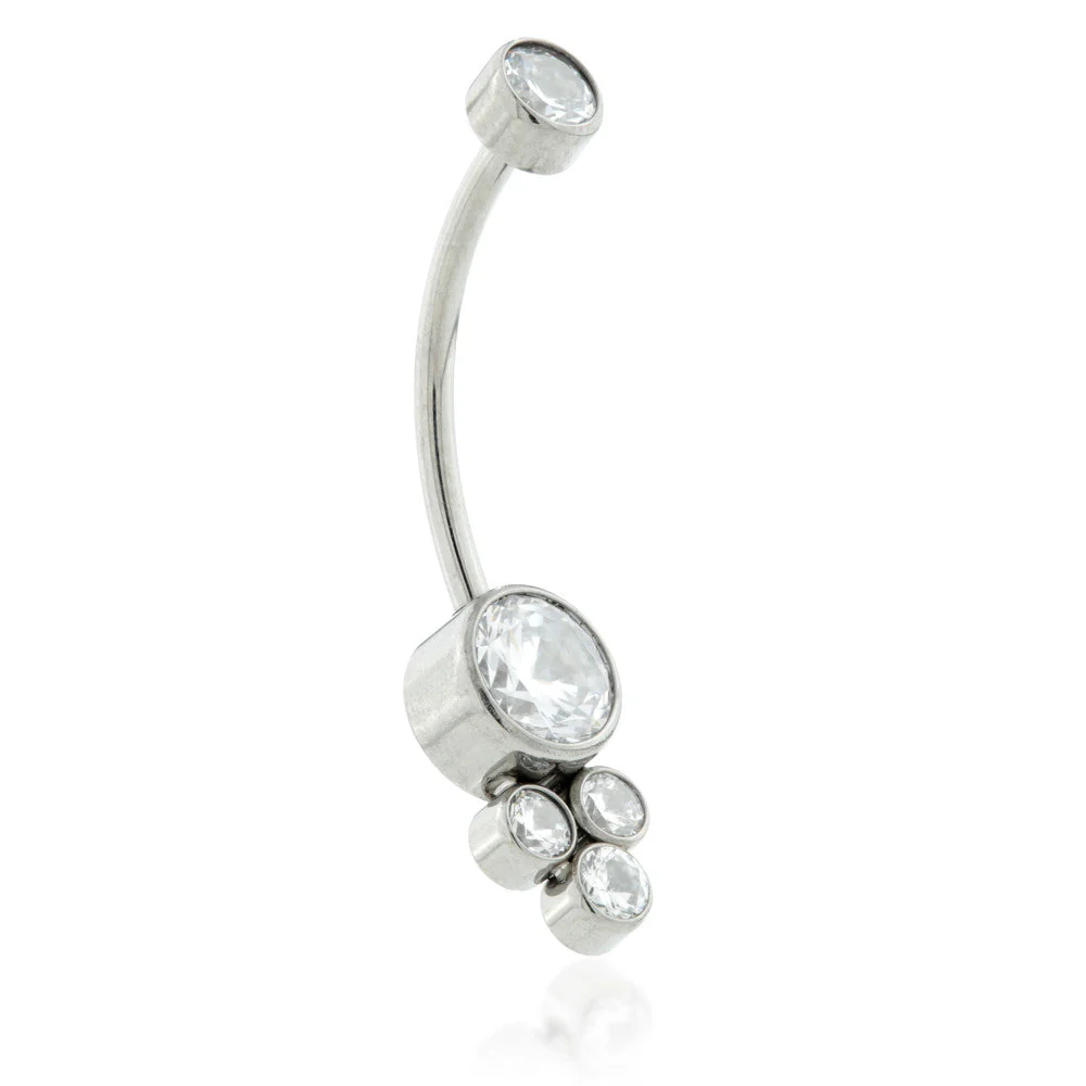 Threadless Ti Jewelled Quad Disk Navel