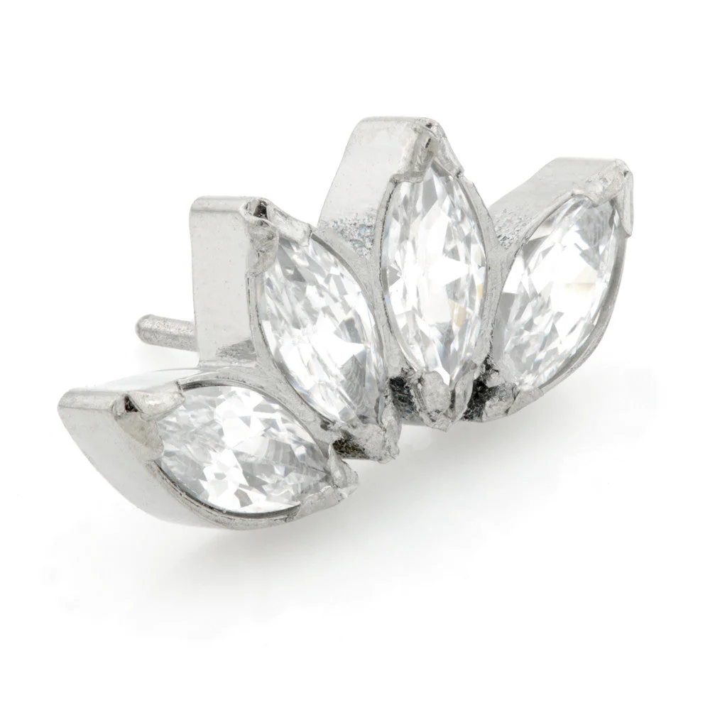 Threadless Ti Marquise Gem Cluster
