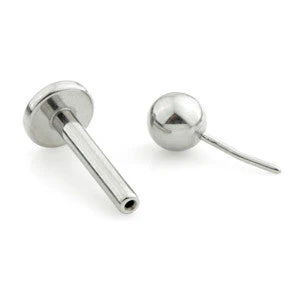 Threadless Titanium Small Base Labret with Pop in Plain Ball