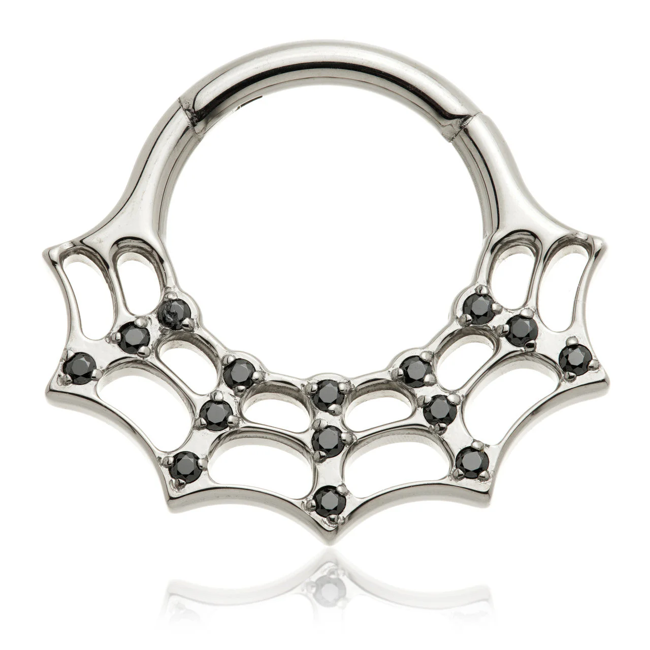 Ti Couture Jewelled Cobweb Hinge Ring