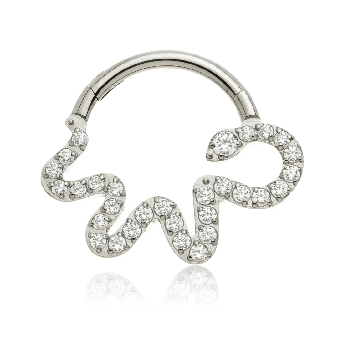 Ti Couture Jewelled Snake Hinge Ring