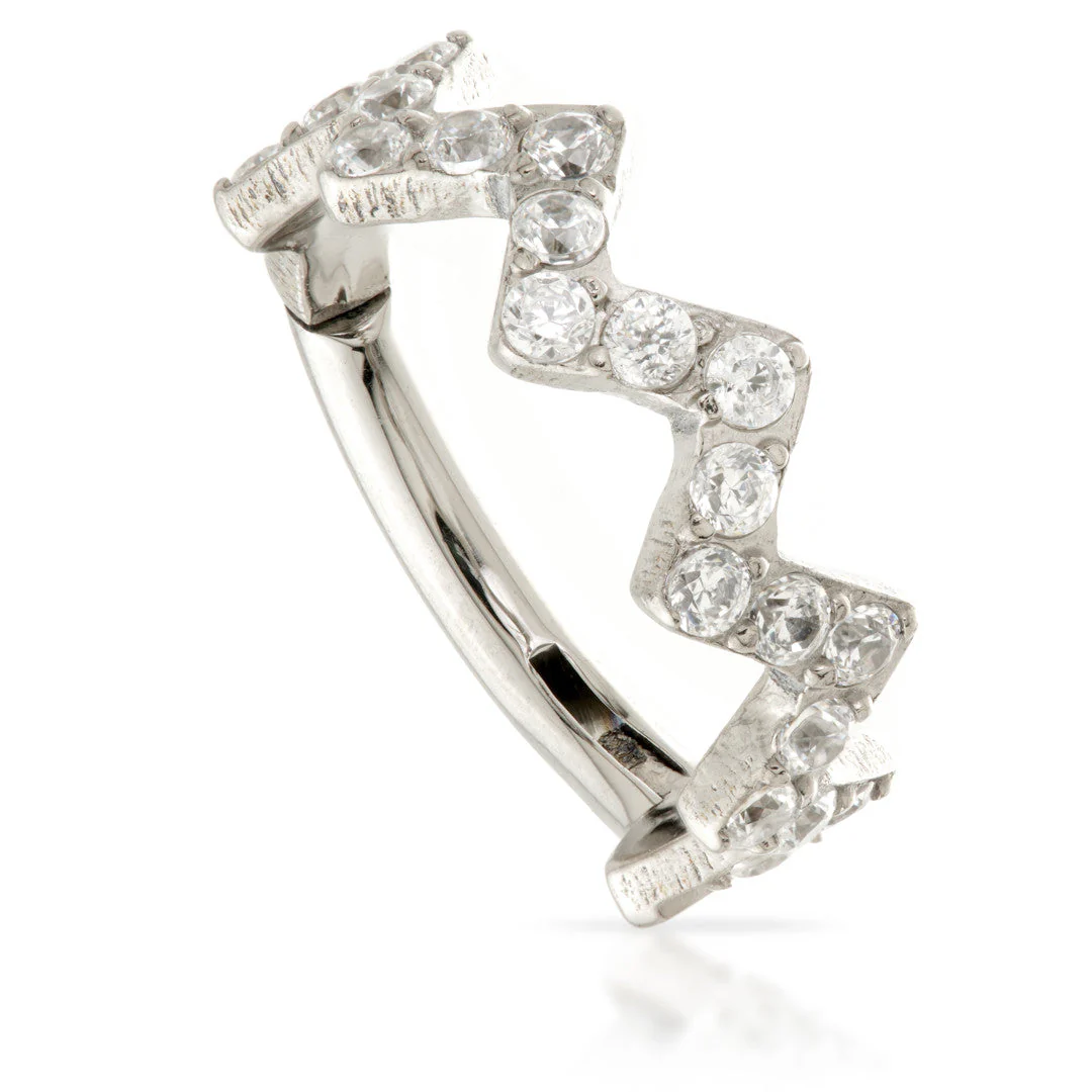 Ti Couture Pave Zig-Zag Hinged Ring