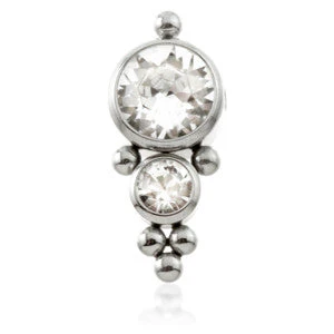 Ti Couture Titanium 2 Cluster Gems Flat Clip In Disk