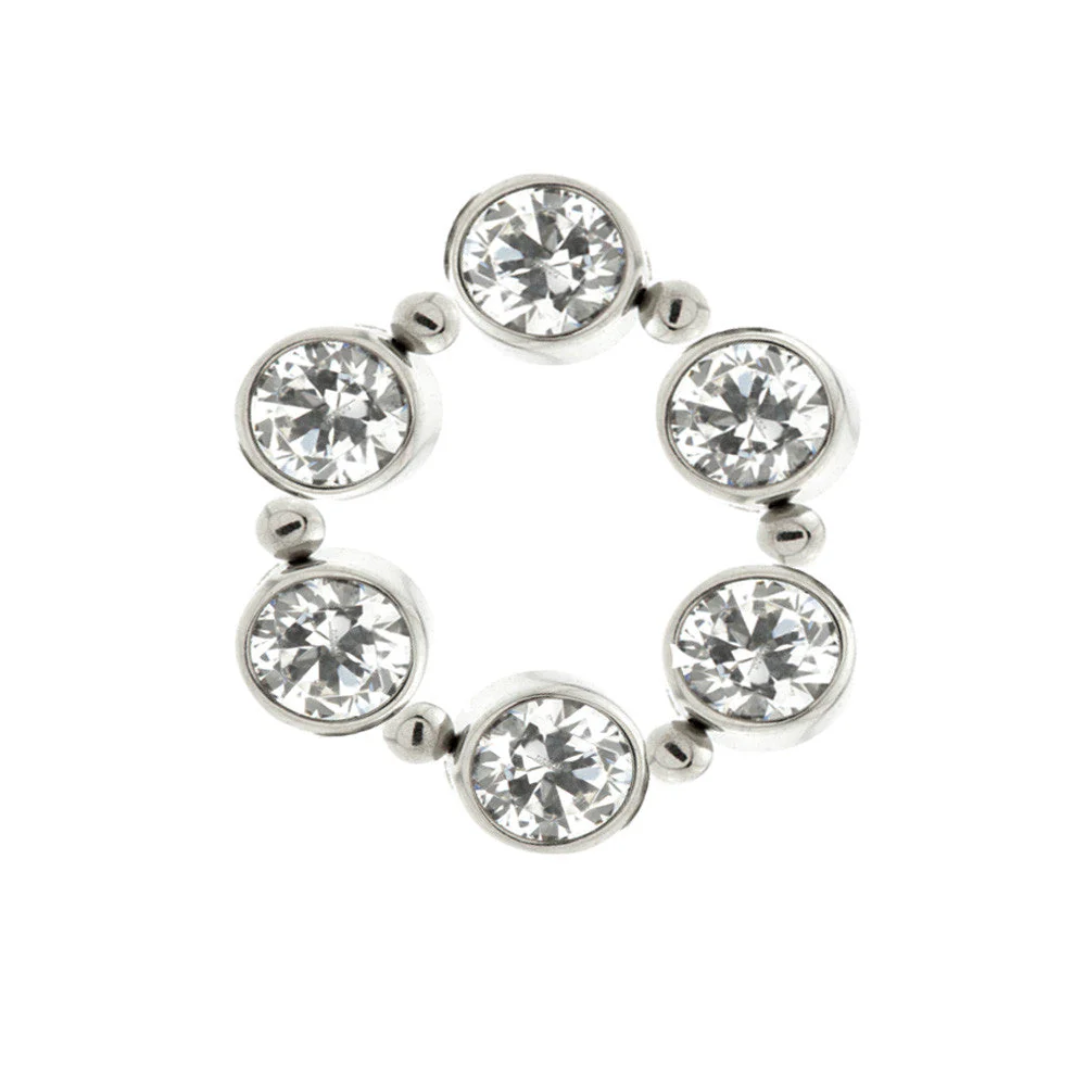 Ti Crystal Open Circle Charm for Hinge Segment Ring / BCR