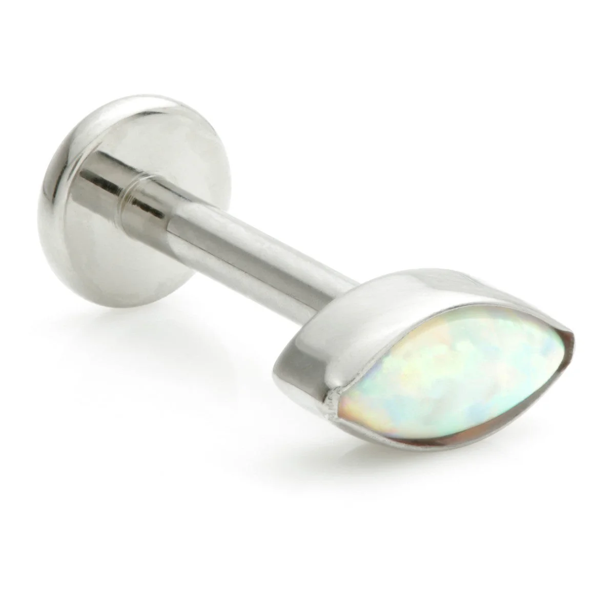 Ti Internal Labret with Opal Bezel Marquise Attachment