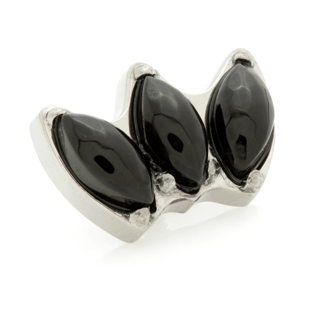 Ti Internal Triple Marquise Attachment with Black Onyx Stone